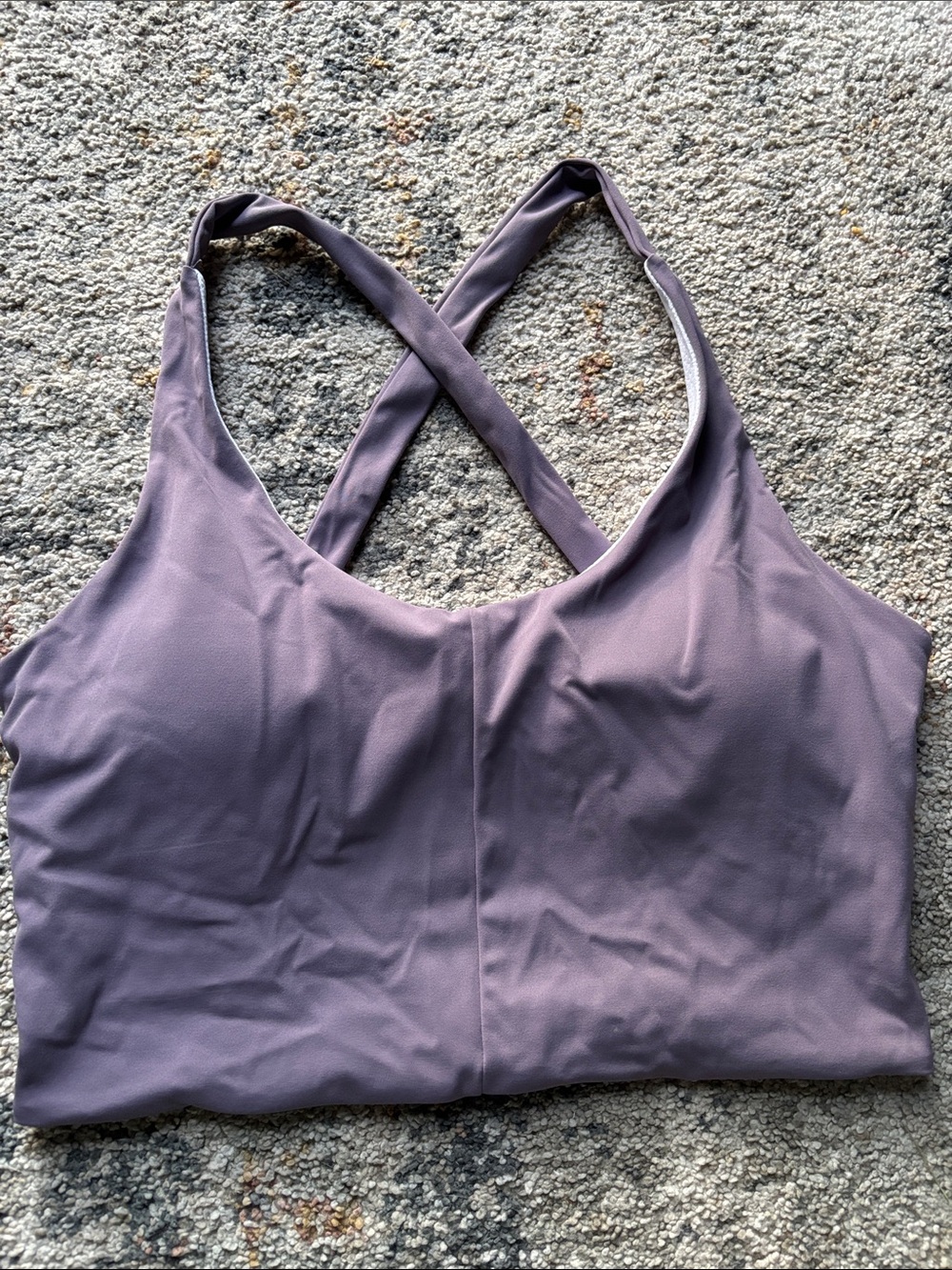 Women’s Cross-Back Bralette in Lavender Gray